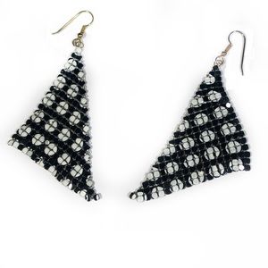Beaded Geometric Dangle Earrings